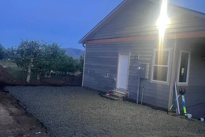 Finished excavation and site work by Backcountry Excavation in the Chelan valley